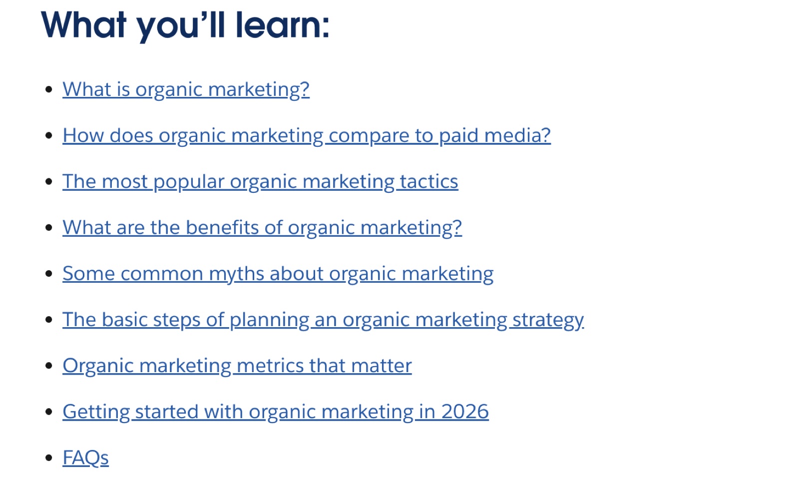 Example of well-structured article content from a Salesforce AU page
