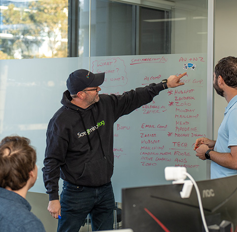 Whiteboarding session — strategy planning